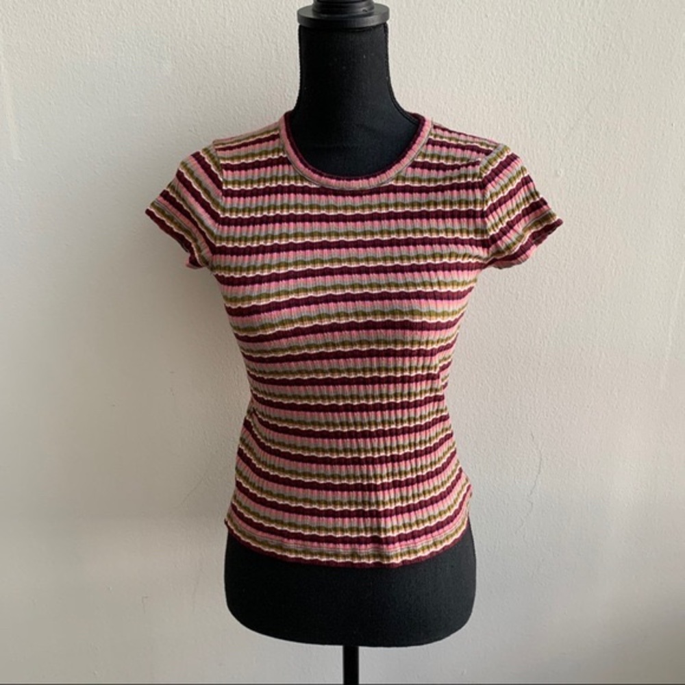 Madewell stretchy multi-colored striped t-shirt